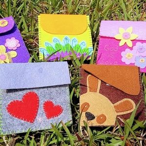 coin felt purse handmade (3pcs)